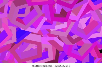 Light Purple, Pink vector template in hexagonal style. Design in abstract style with hexagons. Design for website posters, banners.