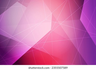 Púrpura claro, plantilla de vector rosa con cristales, triángulos. Ilustración con un conjunto de triángulos coloridos. Diseño moderno para su tarjeta de visita.