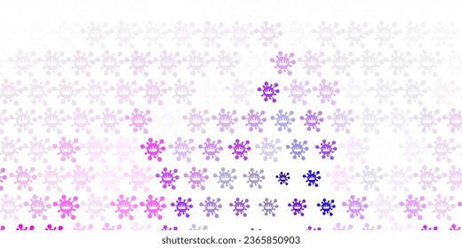 Light Purple, Pink vector template with flu signs. Smart illustration with covid signs in decorative style. Wallpaper for health protection.