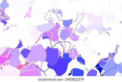 Light Purple, Pink vector template with chaotic shapes. Colorful chaotic forms with gradient in modern style. Background for a cell phone.