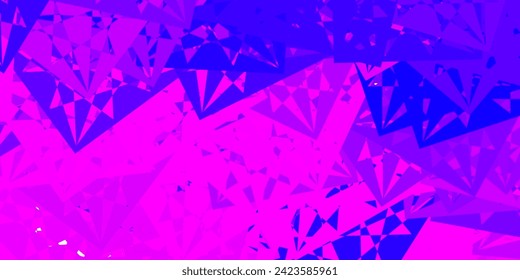 Hellviolett, rosafarbene Vektorvorlage mit dreieckigen Formen. Klare abstrakte Illustration mit Dreiecksformen im modernen Stil. Muster für Bildschirmhintergründe.