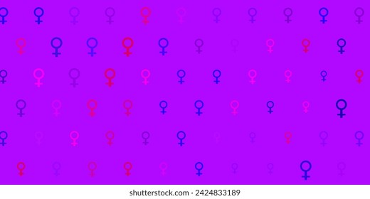 Light Purple, Pink vector template with businesswoman signs. Simple design in abstract style with women rights activism. Design for International Women Day.