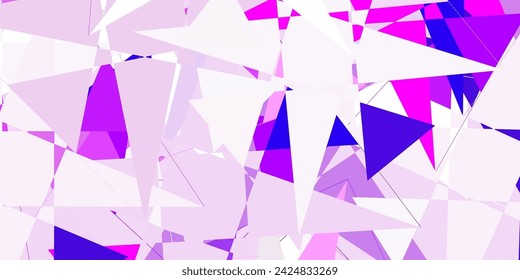 Light Purple, Pink vector template with triangle shapes. Web material illustration with colorful abstract triangles. Start design for insperarion.