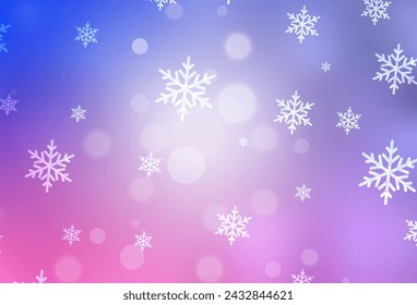 Light Purple, Pink vector template in carnival style. Modern abstract Christmas mood shapes. Pattern for ads, poster, banner of books.