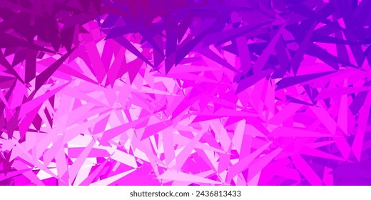 Púrpura claro, plantilla de vector rosa con formas de triángulo. Ilustración abstracta excepcional con gama de triángulos de colores. Patrón para fondos de pantalla.