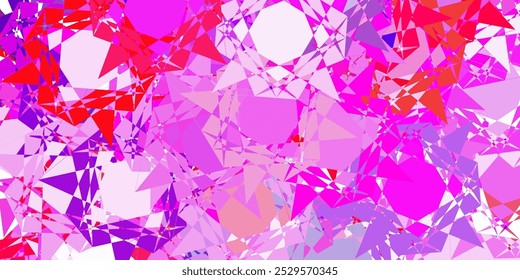 Púrpura claro, Plantilla de Vector rosa con Formas triangulares. Formas triangulares con gradiente colorido en estilo abstracto. Material de páginas de destino.