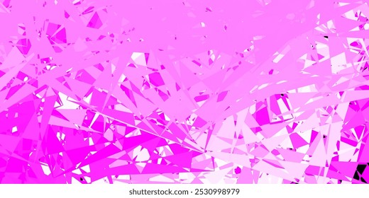 Púrpura claro, Plantilla de Vector rosa con Formas triangulares. Magnífica ilustración abstracta con Formas triangulares, formas. Una adición fácil a sus comerciales.