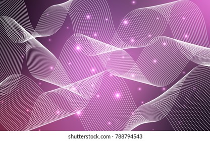 Light Purple, Pink vector template with carnival confetti. Confetti on blurred abstract background with colorful gradient. The pattern can be used for carnival, festival leaflets.