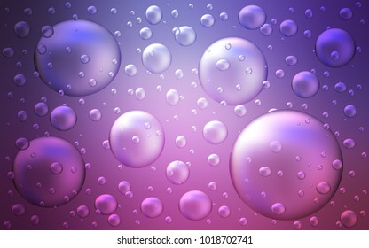 Light Purple, Pink vector texture with disks. Modern abstract illustration with colorful water drops. Beautiful design for your business natural advert.