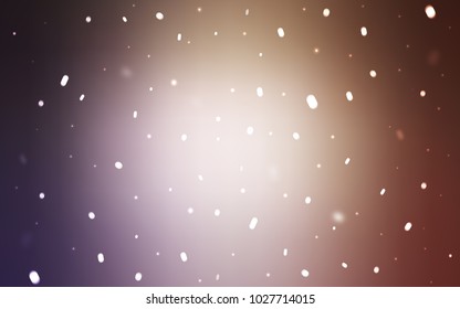Light Purple, Pink vector texture with colored snowflakes. Decorative shining illustration with snow on abstract template. New year design for your business advert.