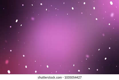 Light Purple, Pink vector texture with colored snowflakes. Shining colored illustration with snow in christmas style. The pattern can be used for new year ad, booklets.