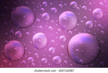 Light Purple, Pink vector texture with disks. Blurred bubbles on abstract background with colorful gradient. The pattern can be used for aqua ad, booklets.