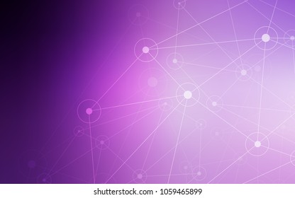 Light Purple, Pink vector texture with disks, lines. Modern abstract colorful illustration with spheres and lines. Completely new template for your brand book.