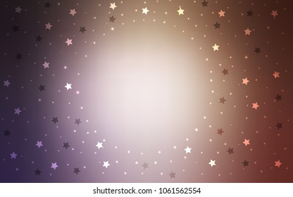 Light Purple, Pink vector texture with beautiful stars. Glitter abstract illustration with colored stars. Smart design for your business advert.
