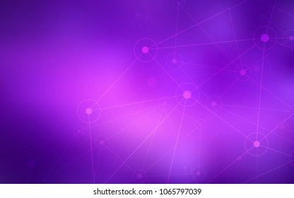 Light Purple, Pink vector texture with disks, lines. Illustration with set of colorful abstract circles and lines. Pattern can be used for beautiful websites.