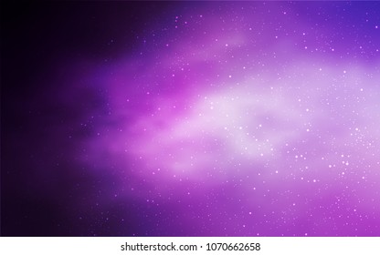 Light Purple, Pink vector texture with milky way stars. Modern abstract illustration with Big Dipper stars. Pattern for astronomy websites.