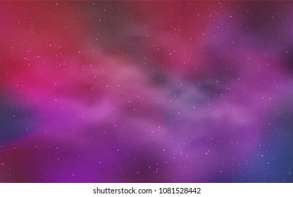 Light Purple, Pink vector texture with milky way stars. Blurred decorative design in simple style with galaxy stars. Pattern for futuristic ad, booklets.