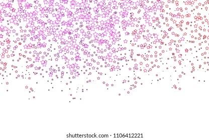 Light Purple, Pink vector texture with beautiful stars. Shining colored illustration with stars. The pattern can be used for new year ad, booklets.