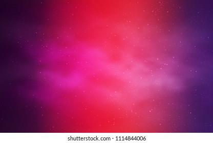Light Purple, Pink vector texture with milky way stars. Shining colored illustration with bright astronomical stars. Best design for your ad, poster, banner.