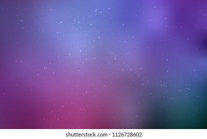 Light Purple, Pink vector texture with milky way stars. Space stars on blurred abstract background with gradient. Pattern for astronomy websites.