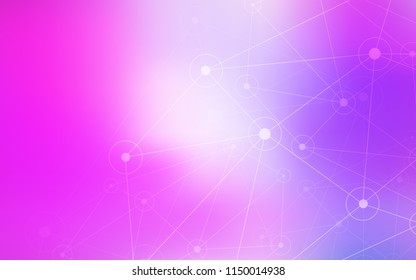 Light Purple, Pink vector texture with disks, lines. Abstract illustration with colorful discs and triangles. Completely new template for your brand book.