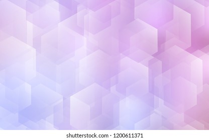 Light Purple, Pink vector texture with colorful hexagons. Abstract illustration with colorful hexagons. Pattern can for your ad, booklets.