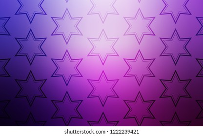 Light Purple, Pink vector texture with beautiful stars. Modern geometrical abstract illustration with stars. Pattern for new year ad, booklets.