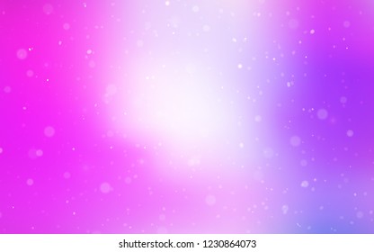 Light Purple, Pink vector texture with colored snowflakes. Modern geometrical abstract illustration with crystals of ice. New year design for your ad, poster, banner.