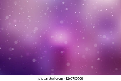 Light Purple, Pink vector texture with colored snowflakes. Modern geometrical abstract illustration with crystals of ice. New year design for your ad, poster, banner.
