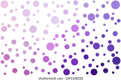 Light Purple, Pink vector  texture with disks. Modern abstract illustration with colorful water drops. Pattern for beautiful websites.