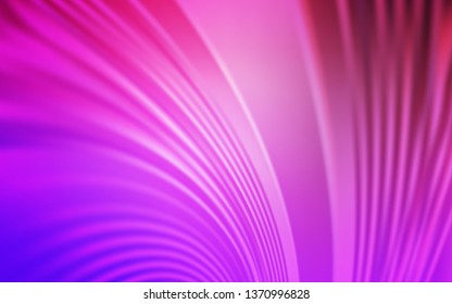 Light Purple, Pink vector texture with curved lines. Glitter abstract illustration with wry lines. A completely new template for your design.