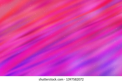 Light Purple, Pink vector texture with milky way stars. Modern abstract illustration with Big Dipper stars. Template for cosmic backgrounds.