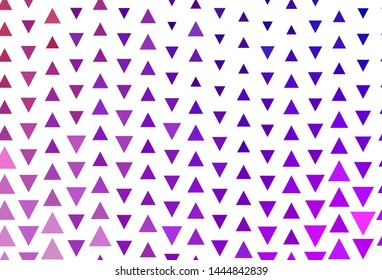 Light Purple, Pink vector texture with triangular style. Triangles on abstract background with colorful gradient. Template for wallpapers.
