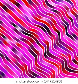 Light Purple, Pink vector texture with circular arc. Colorful illustration in circular style with lines. Design for your business promotion.