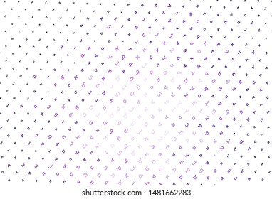 Light Purple, Pink vector texture with ABC characters. Blurred design in simple style with signs of alphabet. Pattern for school, grammar websites.