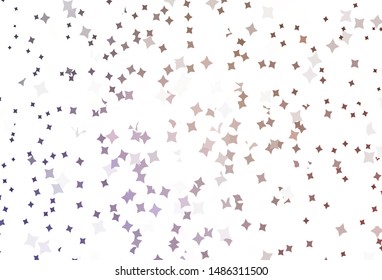 Light Purple, Pink vector texture with beautiful stars. Decorative shining illustration with stars on abstract template. Pattern for astronomy websites.