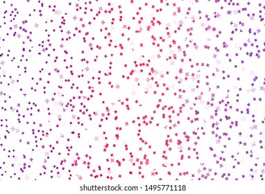Light Purple, Pink vector texture with beautiful stars. Decorative shining illustration with stars on abstract template. Pattern for astrology websites.
