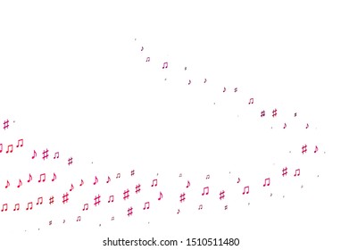 Light Purple, Pink vector texture with musical notes. Decorative design in abstract style with music shapes. Pattern for websites of musitians.