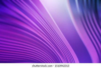 Light Purple, Pink vector texture with curved lines. Colorful illustration in abstract style with gradient. The best colorful design for your business.