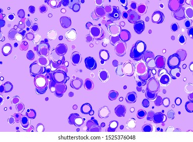 Light Purple, Pink vector texture with disks. Glitter abstract illustration with blurred drops of rain. Pattern for ads, leaflets.