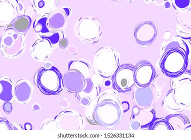 Light Purple, Pink vector texture with disks. Beautiful colored illustration with blurred circles in nature style. Design for poster, banner of websites.