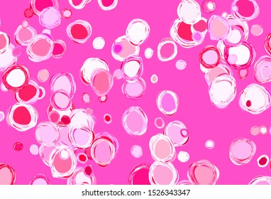 Light Purple, Pink vector texture with disks. Beautiful colored illustration with blurred circles in nature style. Pattern for beautiful websites.