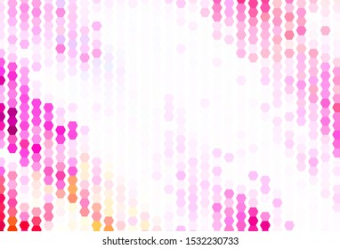 Light Purple, Pink vector texture with colorful hexagons. Design in abstract style with hexagons. Design for your business advert.