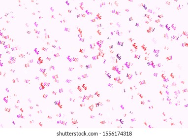 Light Purple, Pink vector texture with selling prices 30, 50, 90 %. Abstract illustration with colorful gradient symbols of sales. Backdrop for mega promotions, discounts.