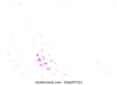 Light Purple, Pink vector texture with selling prices 30, 50, 90 %. Colored words of sales with gradient on white background. Design for business ads, commercials.