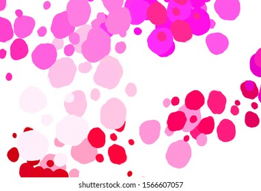 Light Purple, Pink vector texture with disks. Modern abstract illustration with colorful water drops. Pattern for ads, leaflets.