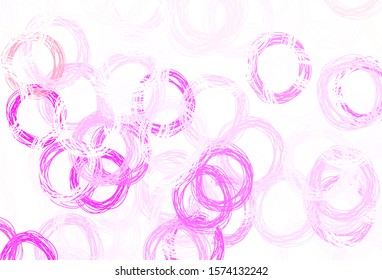 Light Purple, Pink vector texture with disks. Modern abstract illustration with colorful water drops. Pattern for beautiful websites.