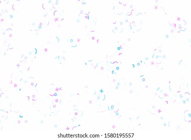 Light Purple, Pink vector texture with mathematic symbols. Modern geometrical illustration with numerals. Pattern for posters, banners of math books.
