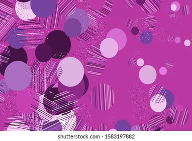 Light Purple, Pink vector texture with disks. Modern abstract illustration with colorful water drops. New template for your brand book.