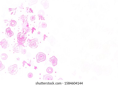 Light Purple, Pink vector texture with abstract forms. Decorative design in abstract style with random forms. Background for a cell phone.